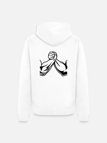 Armwrestling arms 01 - Unisex Premium Organic Zip Hoodie - white