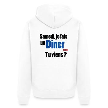Dumb - Unisex Premium Organic Zip Hoodie - white - Back - Thijin (182cm)