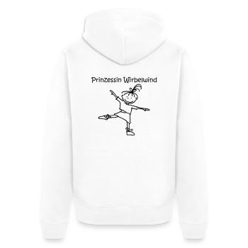 Prinzessin Wirbelwind - Unisex Premium Bio Zip Hoodie - Weiß - Hinten - Thijin (182cm)