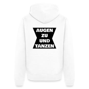 Augen zu und tanzen Club Techno Musik - Unisex Premium Bio Zip Hoodie - Weiß - Hinten - Thijin (182cm)