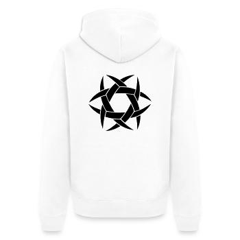 Tribal - Unisex Premium Bio Zip Hoodie - Weiß - Hinten - Thijin (182cm)