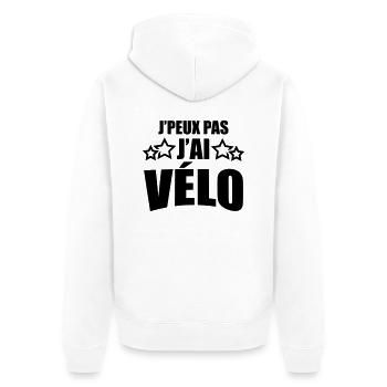 j'peux pas j'ai vélo - Veste à capuche bio Premium Unisexe - blanc - Dos - Thijin (182cm)