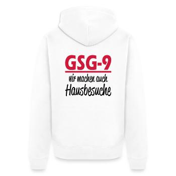 gsg9 - Unisex Premium Organic Zip Hoodie - white - Back - Thijin (182cm)