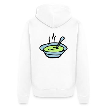 Suppenschüssel Platte - Unisex Premium Bio Zip Hoodie - Weiß - Hinten - Thijin (182cm)