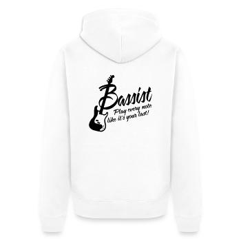bassist play every note like its your last - Veste à capuche bio Premium Unisexe - blanc - Dos - Thijin (182cm)
