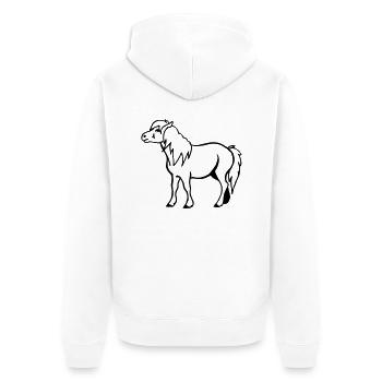 Poney - Veste à capuche bio Premium Unisexe - blanc - Dos - Thijin (182cm)