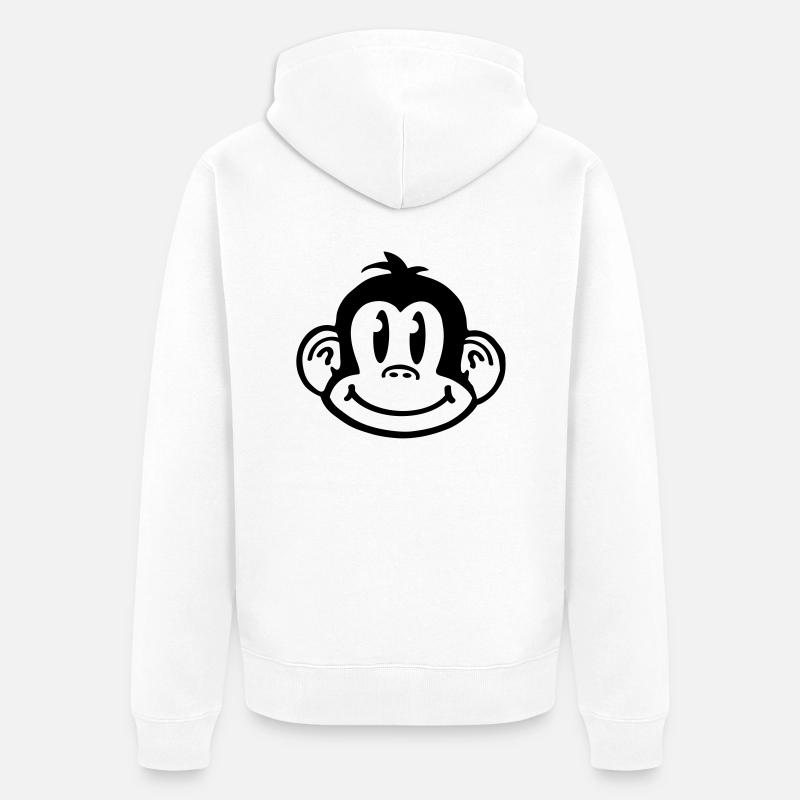 affe_comic_smiley_aq1 - Veste à capuche bio Premium Unisexe - blanc