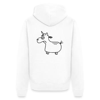 Triste croquis de Licorne - Veste à capuche bio Premium Unisexe - blanc - Dos - Thijin (182cm)