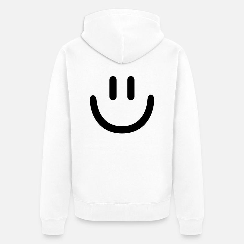 Smiley - Veste à capuche bio Premium Unisexe - blanc