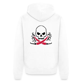 Chilli skull - Unisex Premium Bio Zip Hoodie - Weiß - Hinten - Thijin (182cm)