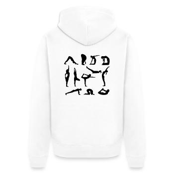 yoga figuren - Unisex Premium Bio Zip Hoodie - Weiß - Hinten - Thijin (182cm)
