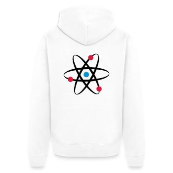 big bang atome physik - Unisex Premium Bio Zip Hoodie - Weiß - Hinten - Thijin (182cm)