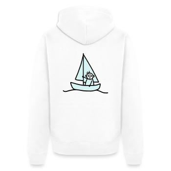 Sailing man - Sailboat - V2 - Unisex Premium Organic Zip Hoodie - white - Back - Thijin (182cm)