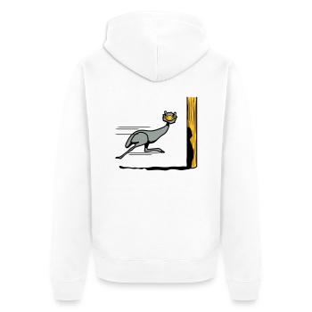 Lustig Emu Strauss rennen witzig comic Cool - Unisex Premium Bio Zip Hoodie - Weiß - Hinten - Thijin (182cm)
