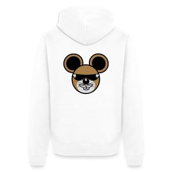 cool sonnenbrille maus - Unisex Premium Bio Zip Hoodie - Weiß - Hinten - Thijin (182cm)
