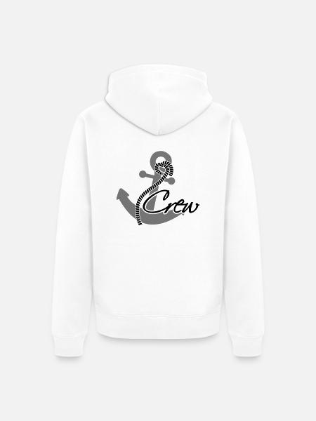 Crew Anker Abzeichen Rang - Unisex Premium Bio Zip Hoodie - Weiß