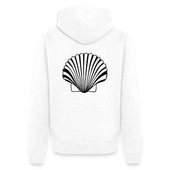 coquille saint jaques coquillage de Compostelle - Veste à capuche bio Premium Unisexe - blanc - Dos - Thijin (182cm)