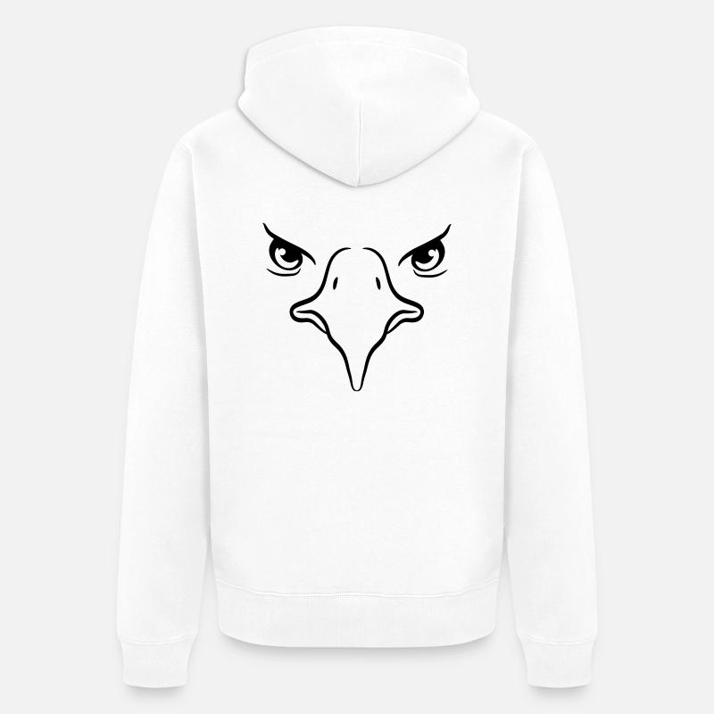 Eagle bec oiseau Eagle eyes - Veste à capuche bio Premium Unisexe - blanc
