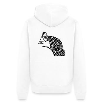 Pflasterer - Unisex Premium Bio Zip Hoodie - Weiß - Hinten - Thijin (182cm)