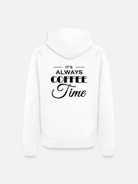 It's always coffee time - Unisex Premium Bio Zip Hoodie - Weiß