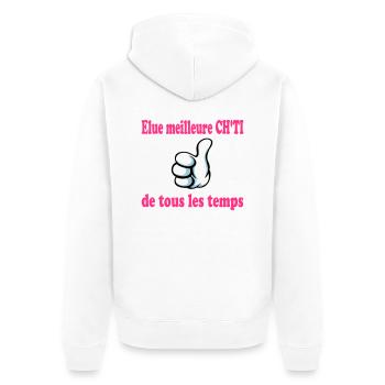 Elue meilleure ch'ti de tous les temps - Veste à capuche bio Premium Unisexe - blanc - Dos - Thijin (182cm)