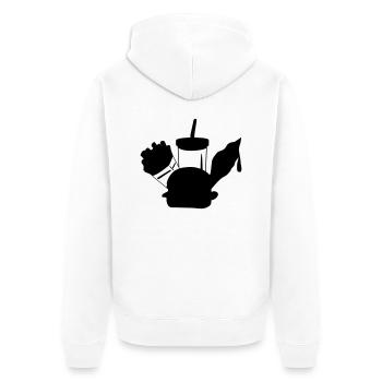 fast food menue eiscreme - Unisex Premium Bio Zip Hoodie - Weiß - Hinten - Thijin (182cm)