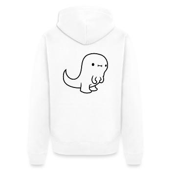 Kleiner T Rex - Unisex Premium Bio Zip Hoodie - Weiß - Hinten - Thijin (182cm)