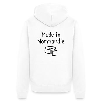 Normandie / Normand / Normande / France - Veste à capuche bio Premium Unisexe - blanc - Dos - Thijin (182cm)