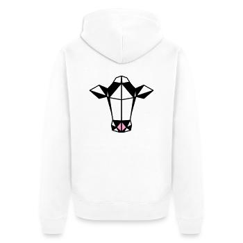 Low Poly Cow - Unisex Premium Organic Zip Hoodie - white - Back - Thijin (182cm)
