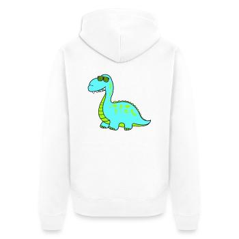 dino cool - Unisex Premium Bio Zip Hoodie - Weiß - Hinten - Thijin (182cm)