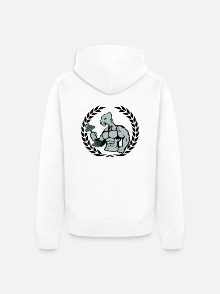 bodybuilder jaguar - Unisex Premium Bio Zip Hoodie - Weiß