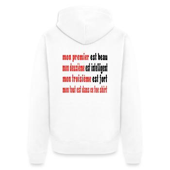 Das Beste - Unisex Premium Bio Zip Hoodie - Weiß - Hinten - Thijin (182cm)