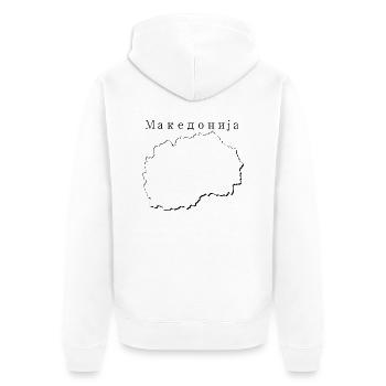 Macedonia Map as Outline MK - Unisex Premium Organic Zip Hoodie - white - Back - Thijin (182cm)