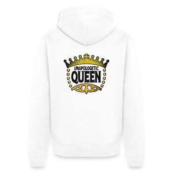 Unverfrorene Königin - Unisex Premium Bio Zip Hoodie - Weiß - Hinten - Thijin (182cm)