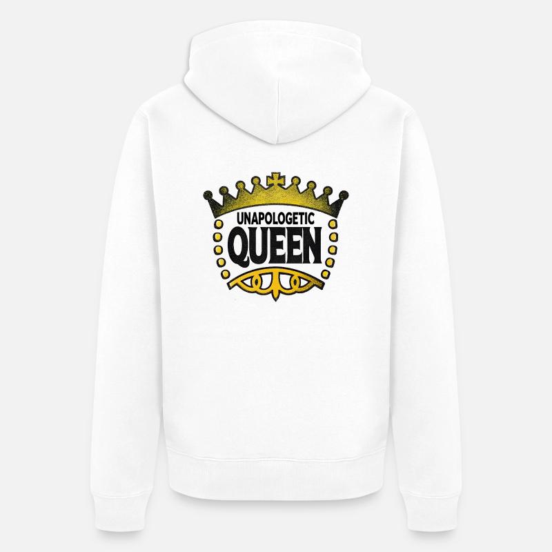 Unverfrorene Königin - Unisex Premium Bio Zip Hoodie - Weiß