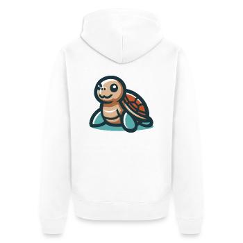 Tortue souriante - Veste à capuche bio Premium Unisexe - blanc - Dos - Thijin (182cm)