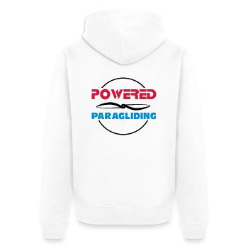 powered paragliding - Unisex Premium Bio Zip Hoodie - Weiß - Hinten - Thijin (182cm)