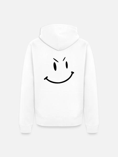 smily - Unisex Premium Organic Zip Hoodie - white