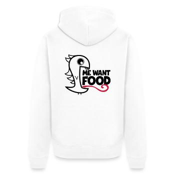 me want food! - Unisex Premium Bio Zip Hoodie - Weiß - Hinten - Thijin (182cm)