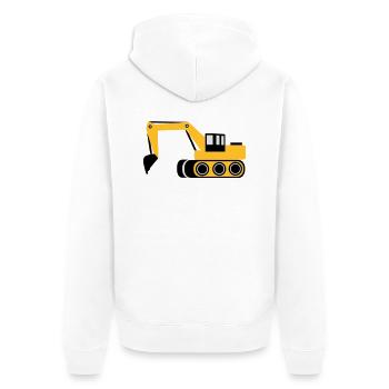 Excavateur - Veste à capuche bio Premium Unisexe - blanc - Dos - Thijin (182cm)
