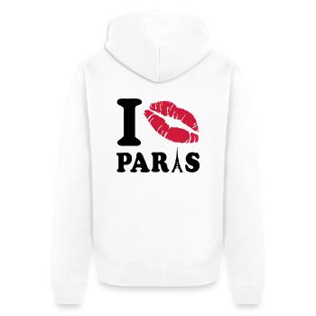 i love paris - Veste à capuche bio Premium Unisexe - blanc - Dos - Thijin (182cm)