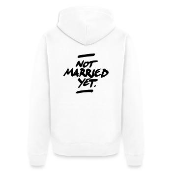 Not married yet 1C - Unisex Premium Bio Zip Hoodie - Weiß - Hinten - Thijin (182cm)