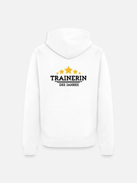 trainerin des Jahres - Unisex Premium Bio Zip Hoodie - Weiß