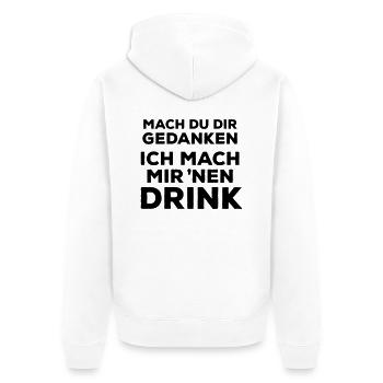 Gedanken Probleme Alkohol Drink be cool Spaß funny - Unisex Premium Bio Zip Hoodie - Weiß - Hinten - Thijin (182cm)