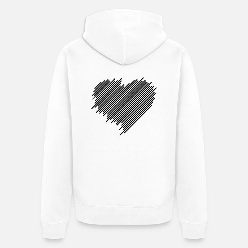Herz - Unisex Premium Bio Zip Hoodie - Weiß