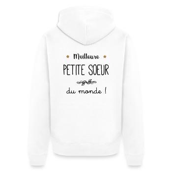 Meilleure petite seur du monde vecteur - Veste à capuche bio Premium Unisexe - blanc - Dos - Thijin (182cm)