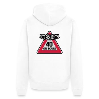 40 - Unisex Premium Bio Zip Hoodie - Weiß - Hinten - Thijin (182cm)