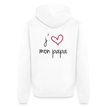 I love my Vati - Unisex Premium Bio Zip Hoodie - Weiß - Hinten - Thijin (182cm)