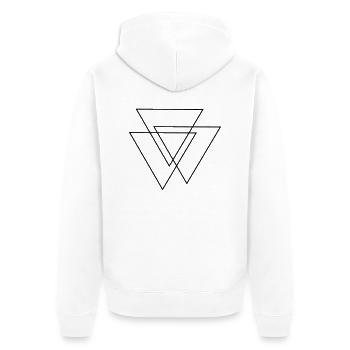 triangles Valknut - Unisex Premium Organic Zip Hoodie - white - Back - Thijin (182cm)