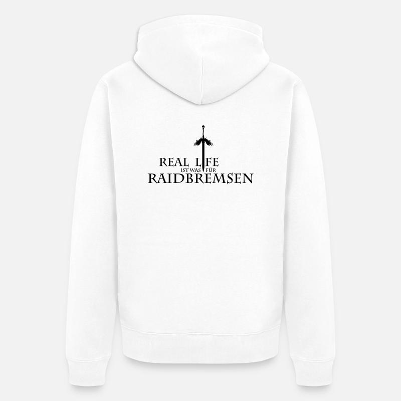 raidbremsen - Unisex Premium Bio Zip Hoodie - Weiß